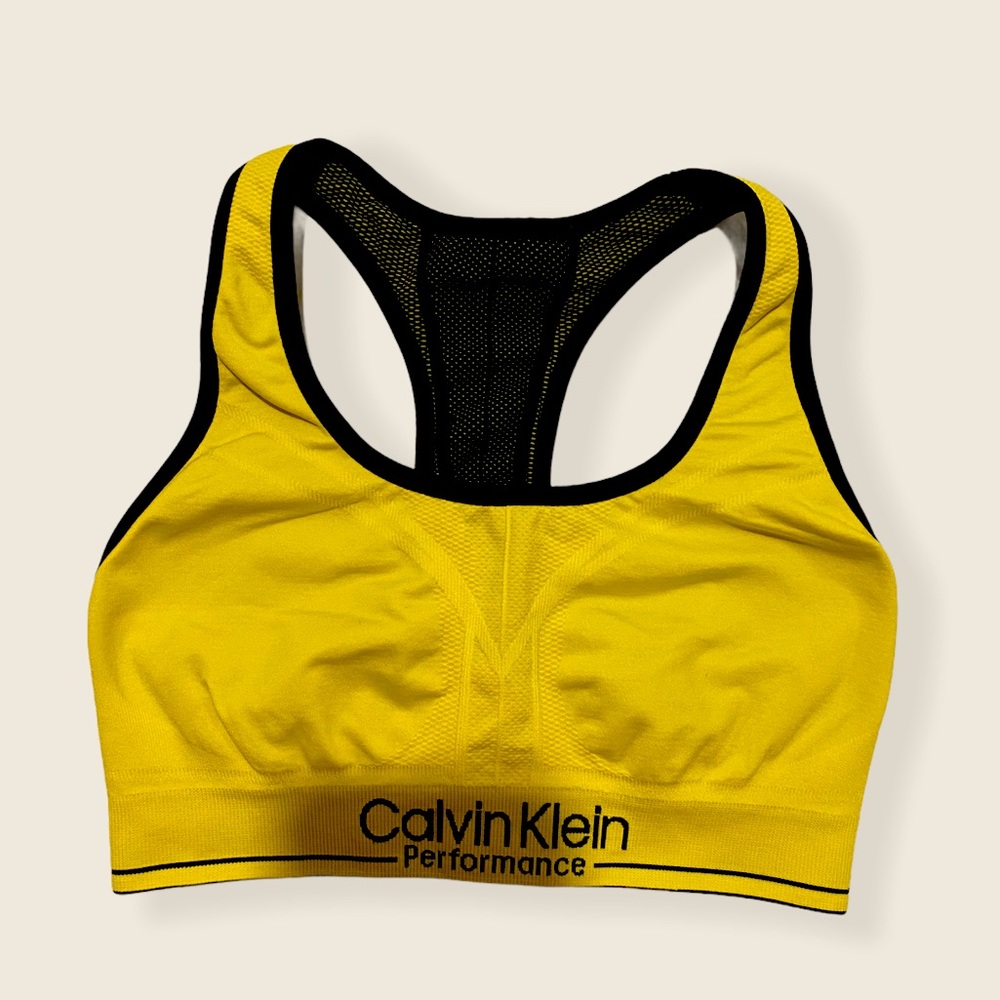 Calvin Klein Yellow Sports Bra Size Small
